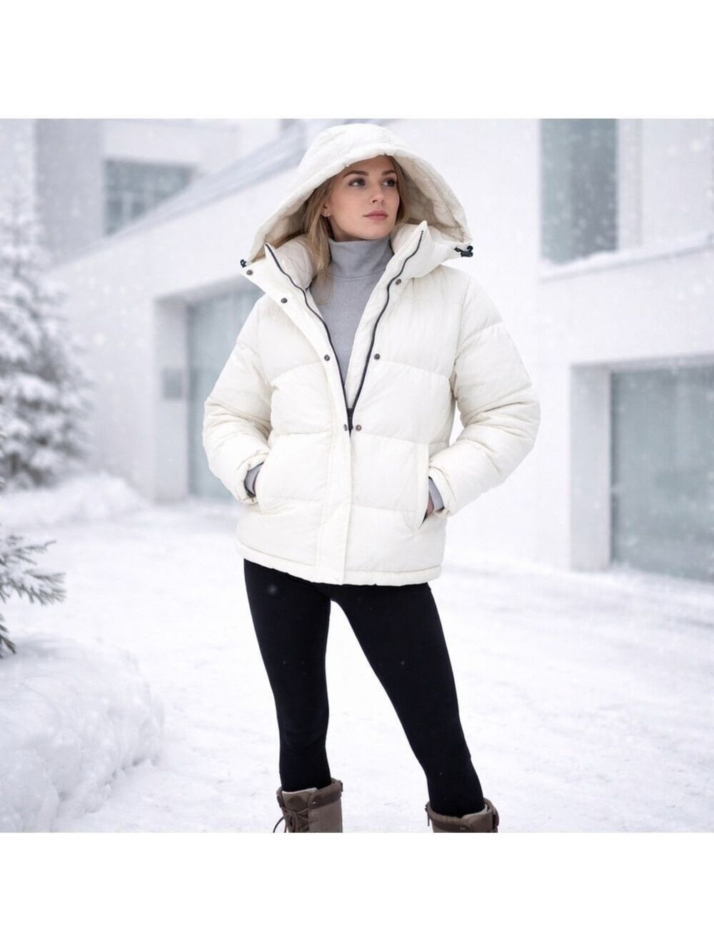 ONLY White Puffer Jacket XS NWT Thinsulate Snowcore Luxe
